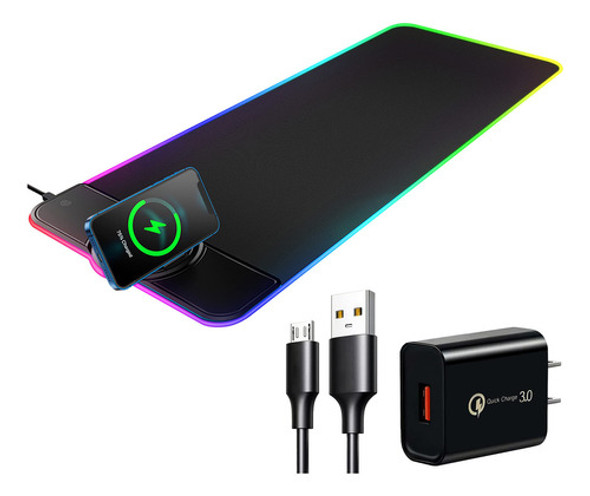 Alfombrilla De Mouse Rgb Grande Para Juegos Con Carga Inalmb 0