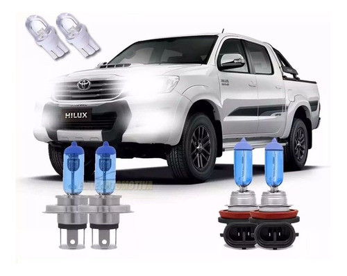 Kit Lâmpada Super Branca Toyota Hilux 06 13 Techone H4 Hb4 0