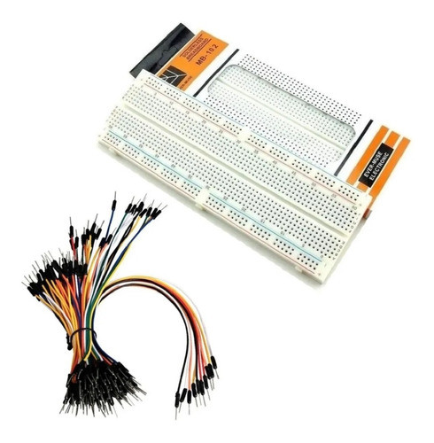 Protoboard 830 Furos Pontos + Kit 65 Jumpers Macho X Macho 0