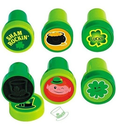 Shamrockin  Patrick.s Party Plastic Stamper Set, Verde, 1