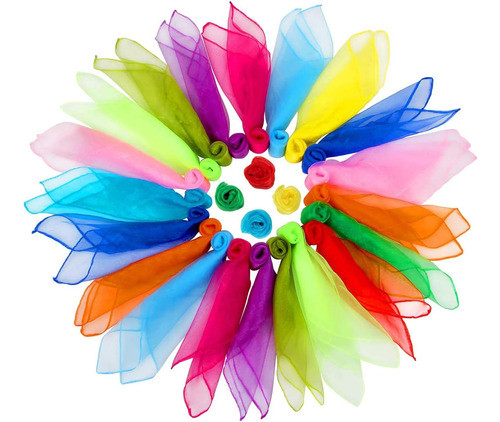 Pañuelos De Danza Cuadrada, 24 Piezas, 61 X 61 Cm, 12 Colore 0