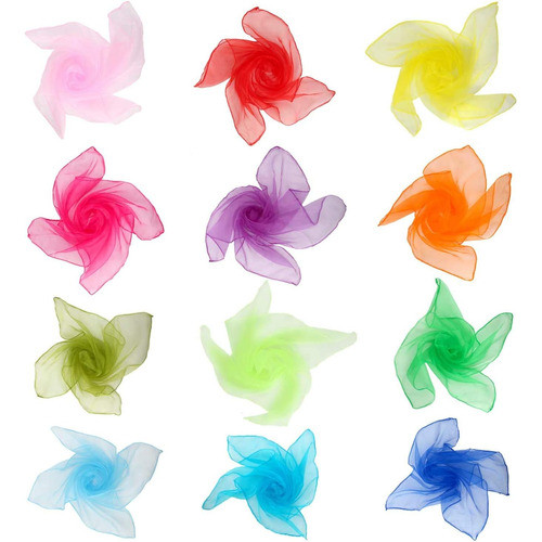 Pañuelos De Danza Cuadrada, 24 Piezas, 61 X 61 Cm, 12 Colore 1