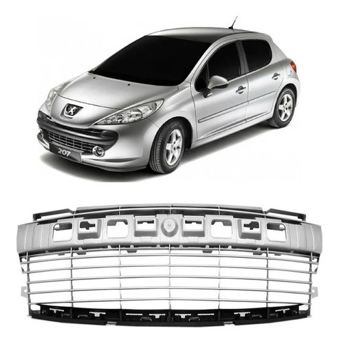 Grade Parachoque Peugeot 207 Ano 2008 A 2012 Prata Retov 0