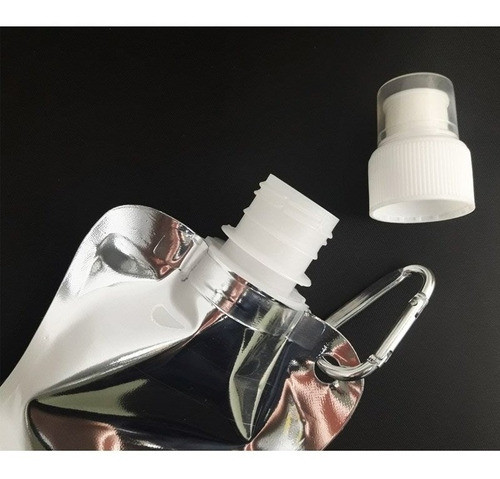 Botella Flexible Hidratacion 450 Ml Plegable Con Mosqueton 1