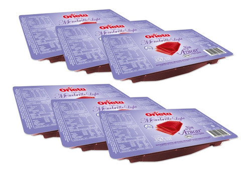 Dulce En Barra Orieta Sin Azucar Sabor Membrillo Combo X 6 0