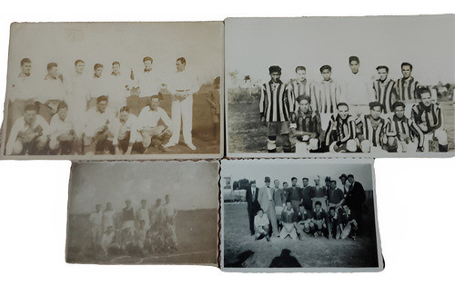 4 Fotos Antiguas: Grupos Equipos Fútbol Juego Deporte 0