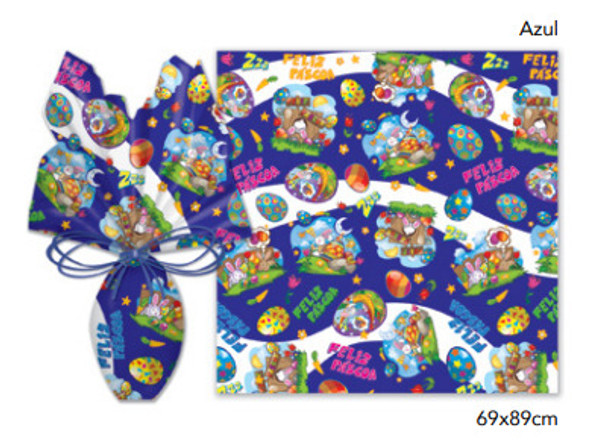 Folha Para Ovos De Páscoa  Encantado 69x89cm 25folhas Azul 0