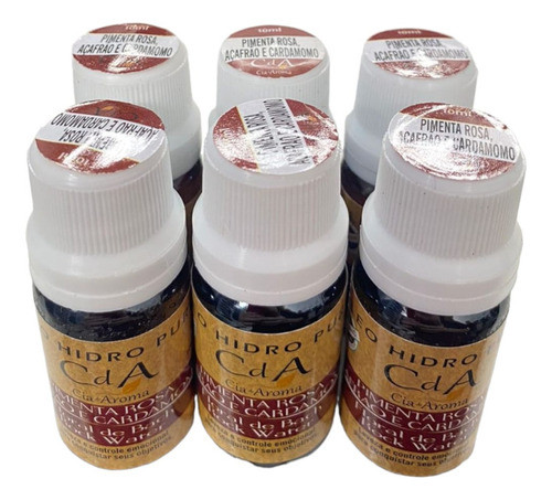 Kit 6 Óleo Hidrossolúvel Pimenta R Açafrão Cardamomo 10 Ml 0