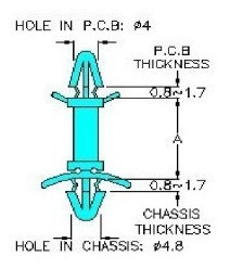 Separador Plastico Flecha-flecha Para Plaqueta Alt 5mm X50 1