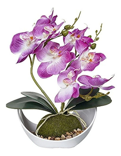 Orquídea Artificial En Maceta, Orquídea Artificial Flores Ar 0