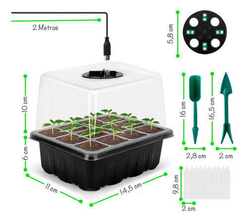 Charolas Germinadoras Semillero Invernadero 5pz Con Luz 1