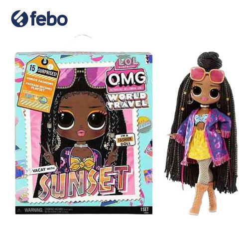 Muñeca Lol Surprise O.m.g Vacaciones Mundiales Sunset Febo 1