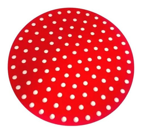 Tapete Protetor 19cm Air Fryer Fritadeira Silicone Vermelho 0