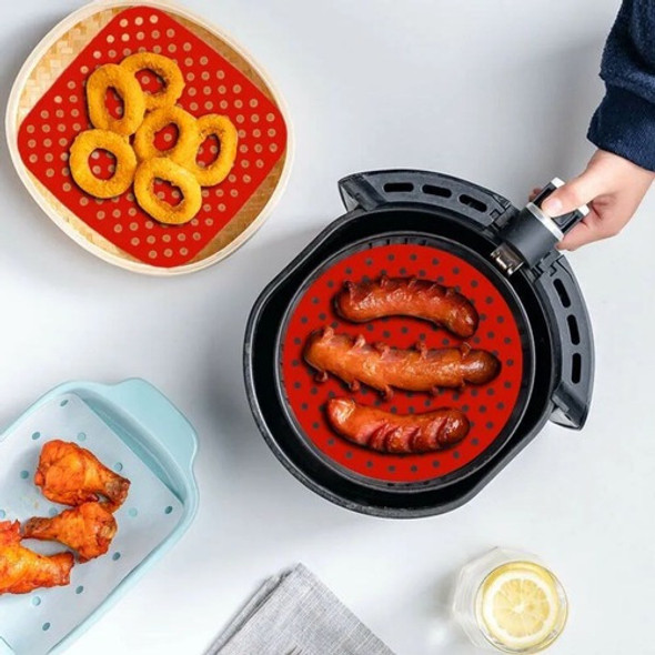 Tapete Protetor 19cm Air Fryer Fritadeira Silicone Vermelho 1
