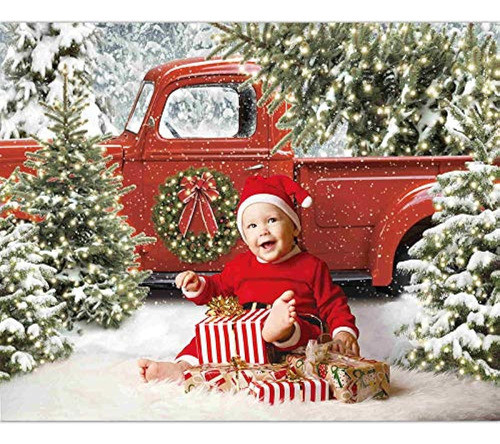 Funnytree 82  X 59  Fondo De Camión Rojo De Navidad Fondo De 1
