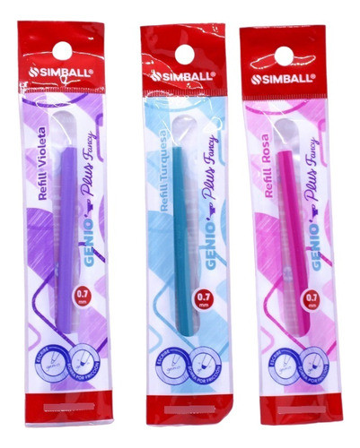 Repuesto Simball Genio Plus Pastel Tinta Borrable X 3 Unid 0