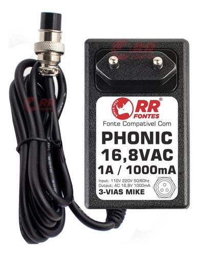 Fonte 16,8vac 1a Pra Mesa Phonic Mu-1705 1705a Mm-1805 1805x 1