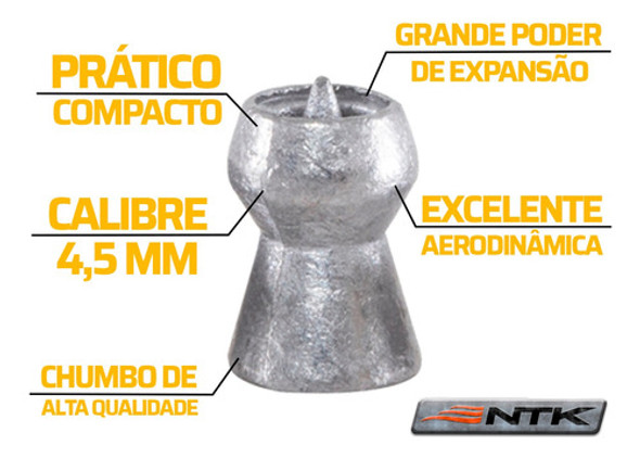 Chumbinho Tomahawk 4.5mm 250un. Nautika 1