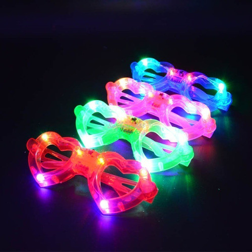 Combo Anteojo Luminoso Corazón Con Luz Led X 48 Unidades 1