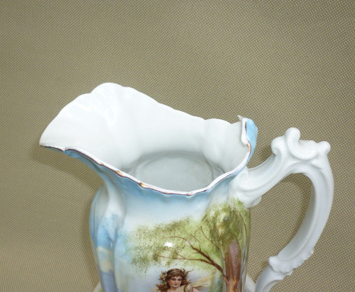 Antigua Jarra Lavatorio / Porcelana Limoges / Francesa 1