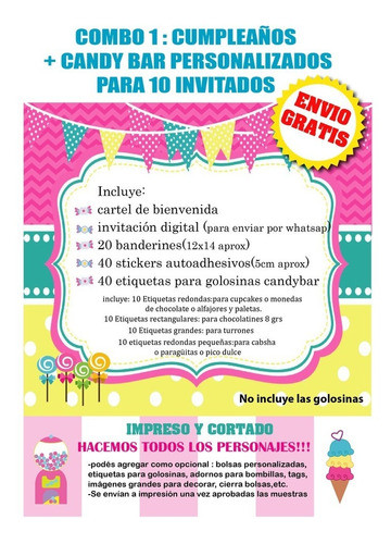 Combo Cumpleaños Unicornio  Personalizado 1
