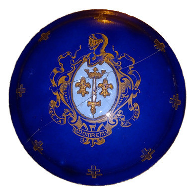 Bombonera Porcelana Luneville Juana De Arco Azul Cobalt 1880 0