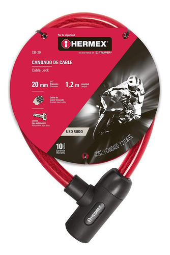 Candado Para Bicicleta Moto +2 Llaves Tipo Automotriz Hermex 0