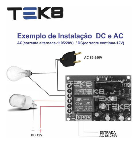 Rele Acionamento Sem Fio 110v 220v 2 Canais Longo Alcance 1