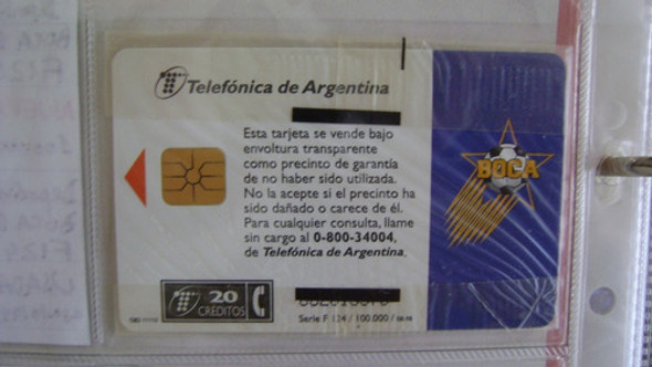 Tarjeta Te Coleccion Telefonica Argentina F124 Boca Juniors1 1 Tarjeta Te Coleccion Telefonica Argentina F124 Boca Juniors1 1