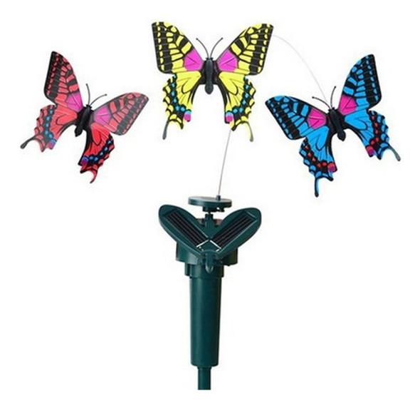 Lâmpada Giratória Borboleta Solar Powered Jardim Poeira A Da 0