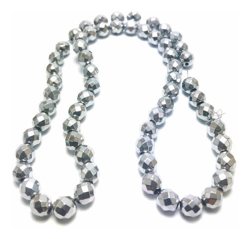 Perlas Facetadas Hematita Blanca 6mm 0