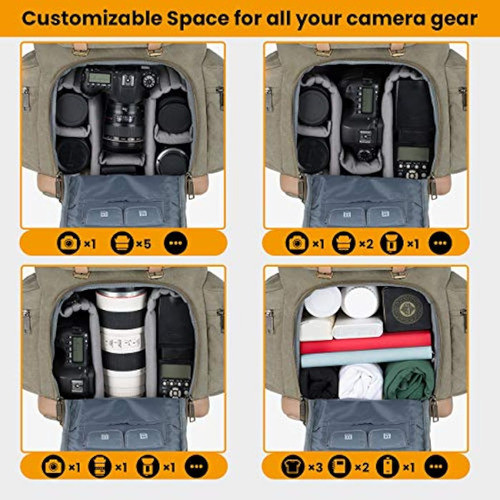 Tarion Mochila De Cámara De Lona Para Cámara, 1