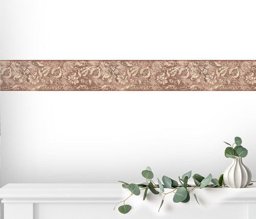 Guarda Vinilica X 5 Mts F/ Bordo C/diseño Ocre 9502/1 Dstock 1