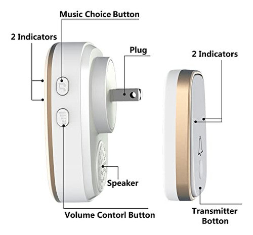 Timbre Inalámbrico Luamb, Alcance De 1,000 Pies, Lo Suficien 1