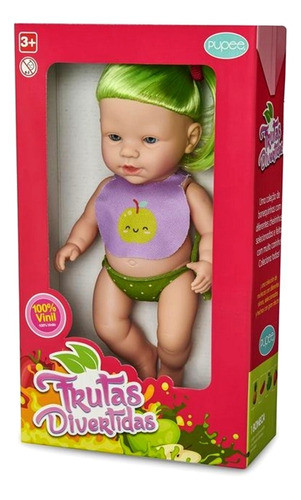 Boneca Bebê Coleção Frutinhas Divertidas Aroma Maça Verde 1