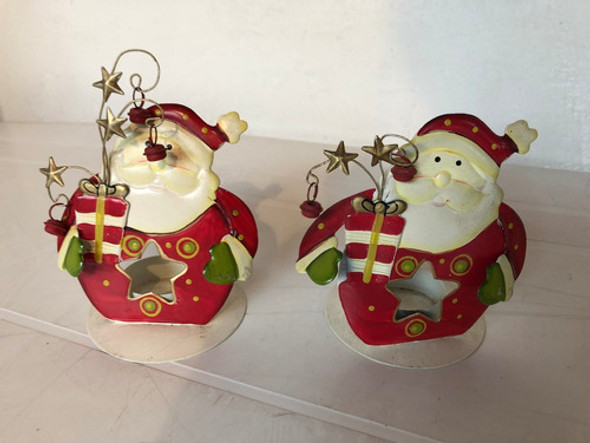 Portavelas Para Navidad Papa Noel 15cm X 10cm 1 Portavelas Para Navidad Papa Noel 15cm X 10cm 1