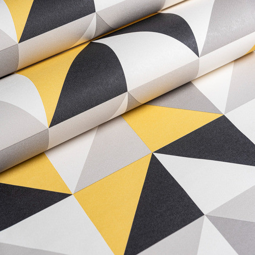Papel Decorativo De Parede Quarto Sala Veneto Amarelo 10 Mts 1