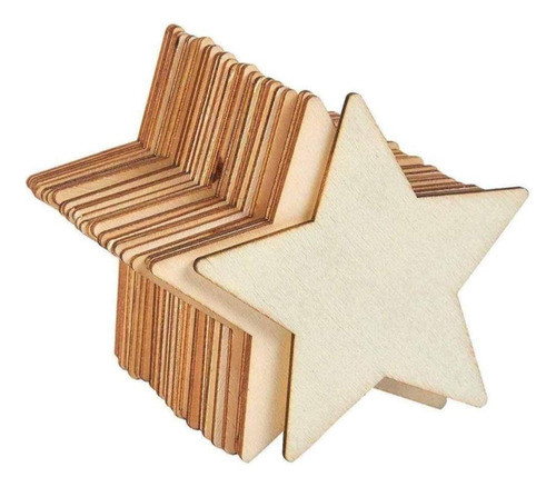 Estrella 7cm Corte Figura Fibrofacil X10 Mdf 3mm Navidad 0
