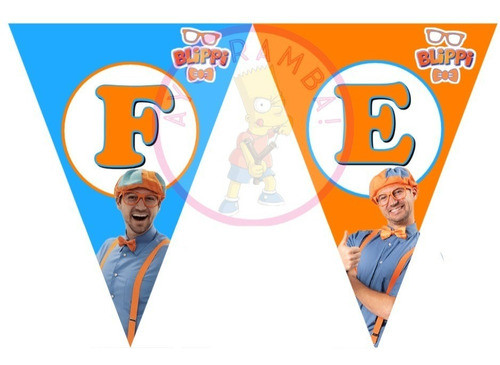 Banderin Guirnalda Feliz Cumple Blippi 0