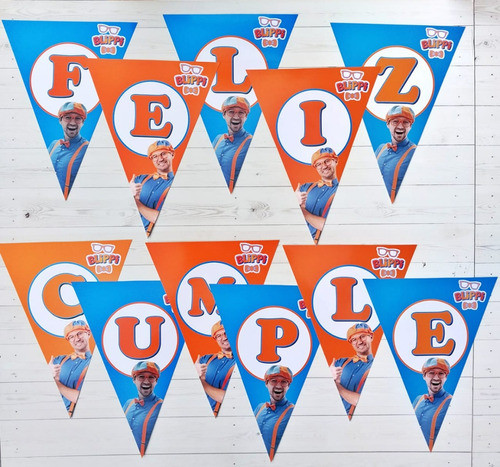 Banderin Guirnalda Feliz Cumple Blippi 1
