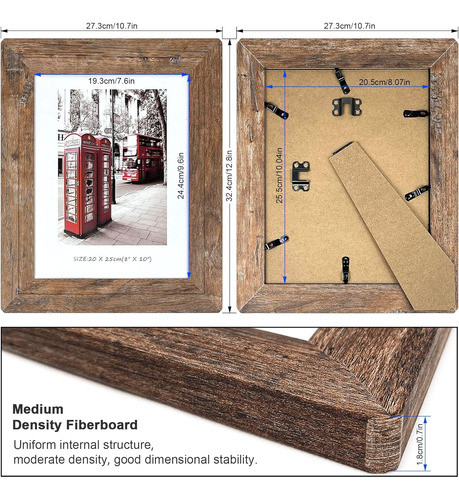 Portarretratos Marcos Fotos Madera Y Vidrio 20x25cm. X4 Uni. 1