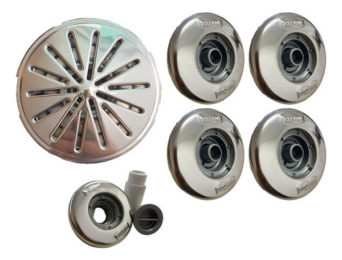 Kit 1 Dispositivo Aspiração 4 Retorno E 1 Dreno Inox Pratic 0