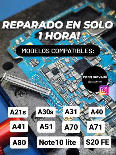 Cambio De Conector Fpc Para Samsung A31/a51/a70/a71/a80 1
