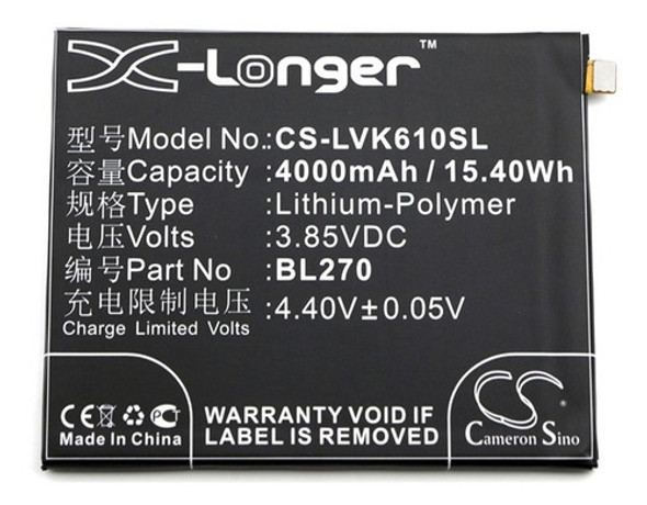 Bateria P/ Lenovo K6 Note 2016 Vibe K6 4000 Mah Part Bl270 0