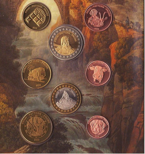 Fk Suiza Set 8 Monedas Euro 2003 Bimetalicas 2 Espectacular. 1