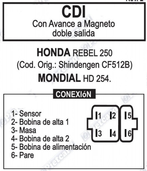 Cdi Mondial Hd 254 Doble Salida A Bobinas 1