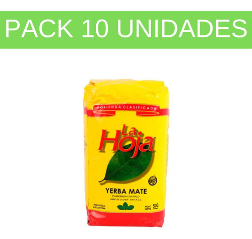Yerba Mate La Hoja 500 Gramos X 10 Unidades 0