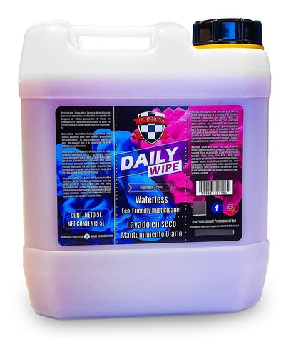 Waterless Ternnova Daily Wipe Lavado En Seco Con Cera 20 Lt 0