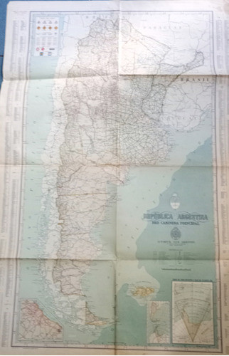 Mapa Republica Argentina Red Vial Aca 1*68 Cm 0