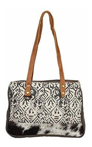 Myra Bag Spencer S1246 Bolsa De Lona Y Piel De Vaca 0